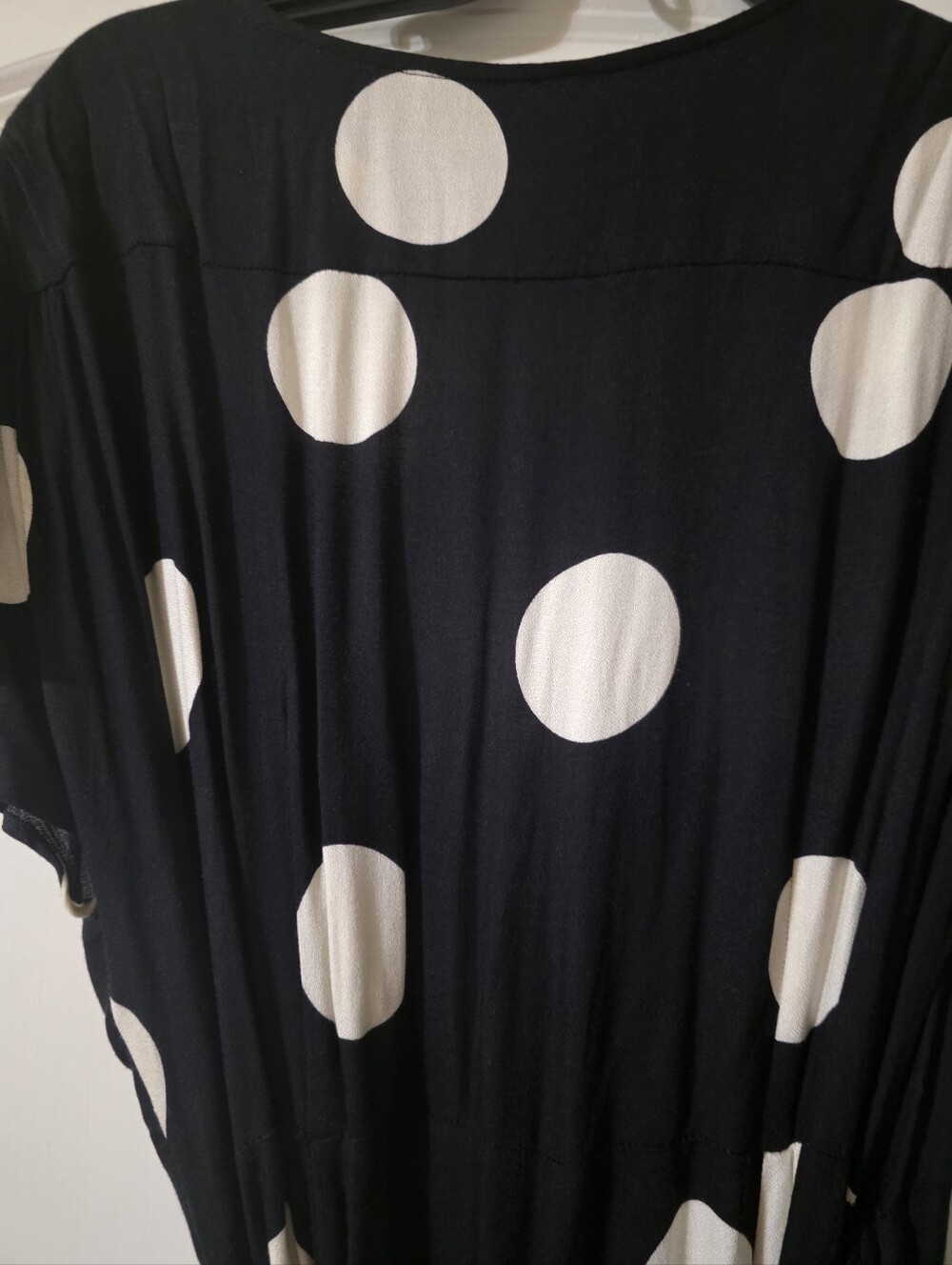 eva mendes for New York & Company Black and White Polka Dot Maxi Wrap Dress - Picture 4 of 7
